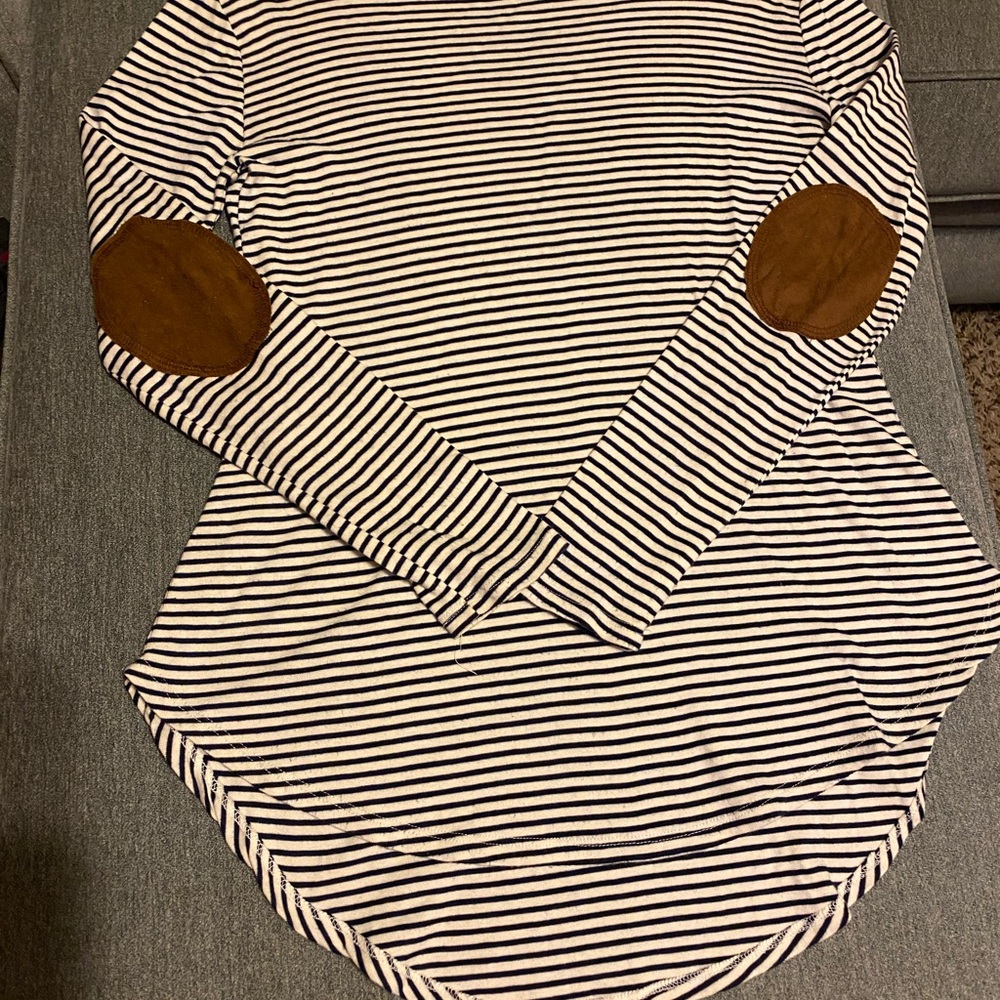 Cherish Navy and White Striped Top